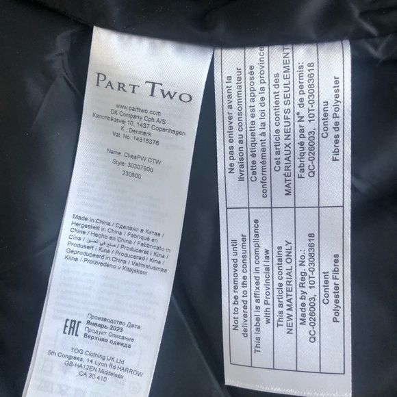 Part Two Chea Coat Black - Picture 13 of 16